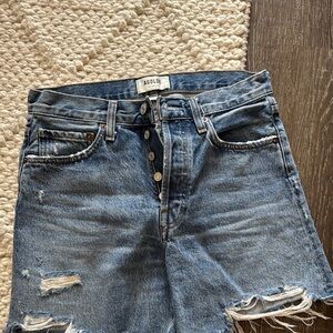Agolde Distressed Denim Shorts 25